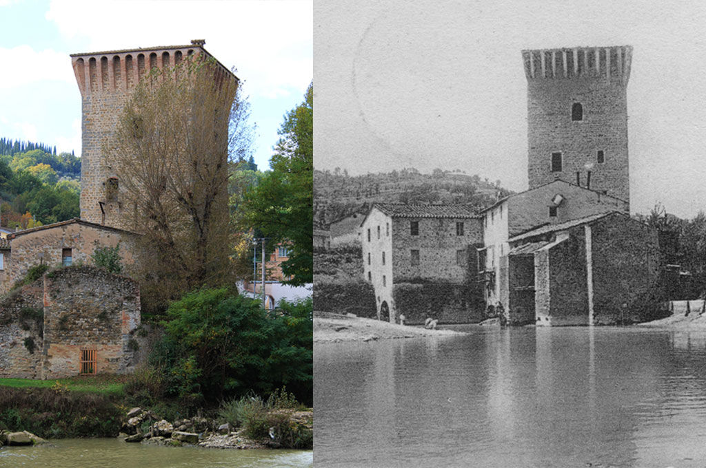 La torre di Pretola ieri e oggi